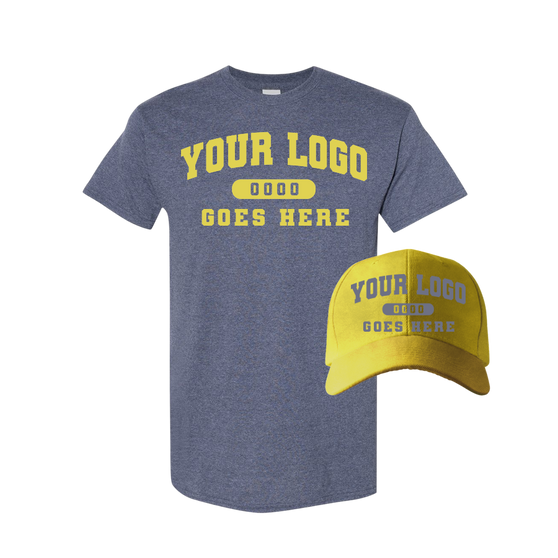 Combo C1201 Dk. Yellow / Heather Navy Tee