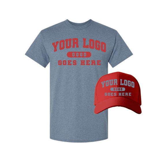 Combo C1201 Red / Heather Indigo Blue Tee