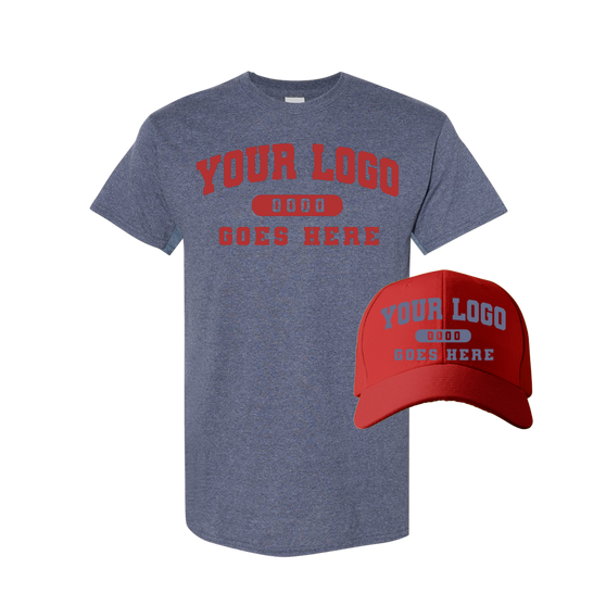 Combo C1201 Red / Heather Navy Tee