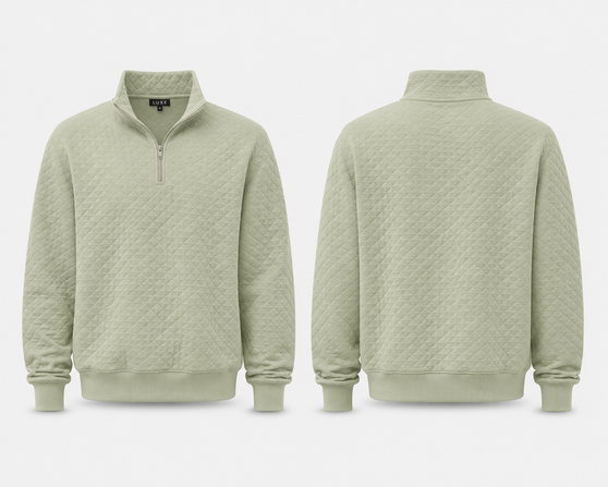 Diamond Quarter Zipper Sage
