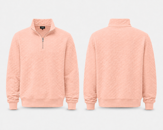 Diamond Quarter Zipper Salmon