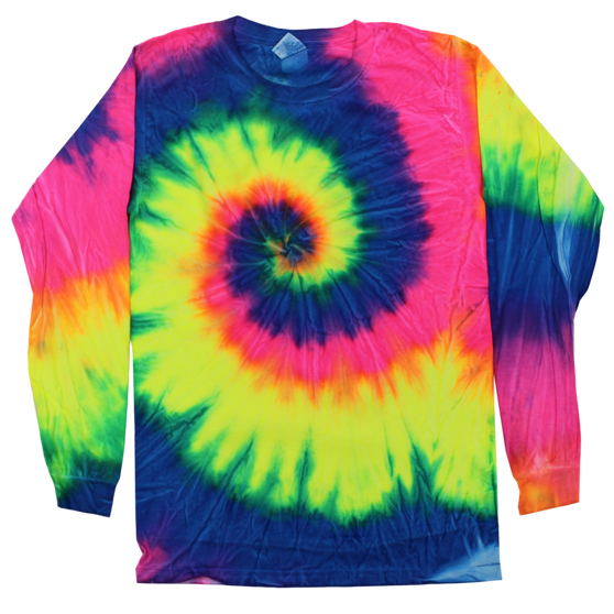 Youth Long Sleeve Tie-Dye T-shirt Neon Burst (YTD-LS)