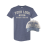 Combo C1201 Grey/Blue & Heather Navy Tee
