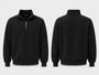 Diamond Quarter Zipper Black