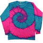 Youth Long Sleeve Tie-Dye T-shirt Pink Sea (YTD-LS)