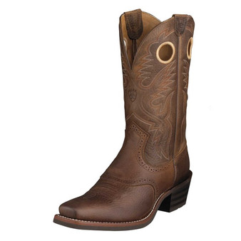 Ariat Mens Heritage Roughstock Brown Oiled Rowdy Boots