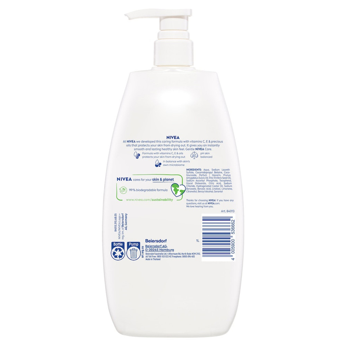 NIVEA Rich Lather Soft & Almond Oil Body Wash 1L - MedCart