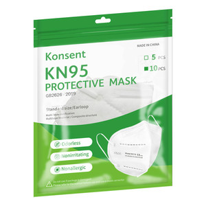 KN95 FFP2 Disposable Respirator Face Mask White- 10 Masks (1 Bag)
