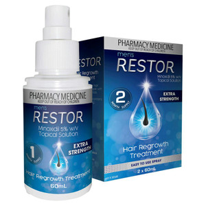 Men's Restor Minoxidil 5% Extra Strength Spray 2x60ml