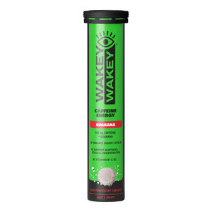 Wakey Wakey Energy Caffeine with Guarana Effervescent Vitamin B1 and B3, 20 Tablets