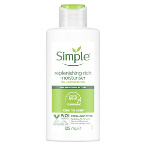 Simple Kind To Skin Replenishing Rich Moisturiser for nourished and smooth skin 125mL