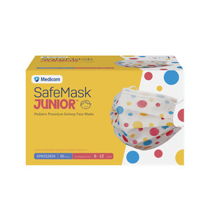 SafeMask Junior Kids Face Masks with Earloops - 50 Pack