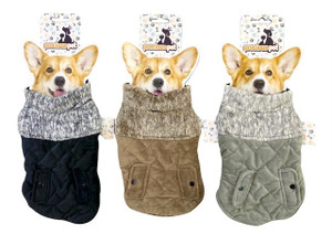 50cm Quilted Dog Jacket Coat Warm Winter Pet Clothes Vest Padded Windbreaker
