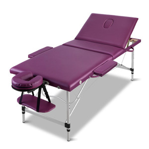 Zenses 75cm Portable Aluminium 3 Fold Massage Table - Purple