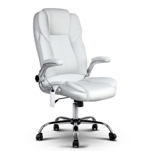 Artiss 8 Point Massage Office Armrests Chairs - White