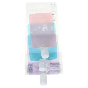 Basicare Flexi Reusable Travel Bottles 3 Pack Lightweight 30ml 50ml 80ml