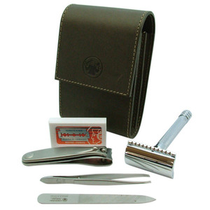 Dovo Solingen Men Travel Shaving/Grooming Razor/Nail Clipper/Tweezer/Case Set