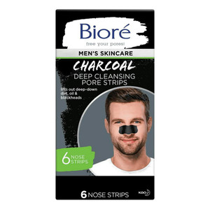 Biore Men's Charcoal Deep Cleansing Pore Strips 6 Pack