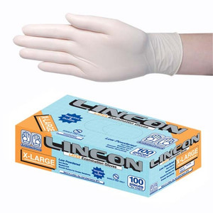 Lincon Latex Low Powder Gloves Extra Large Cream AS/NZ HACCP Grade 90 Box