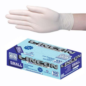 Lincon Latex Low Powder Gloves Small Cream AS/NZ HACCP Grade 100/Box