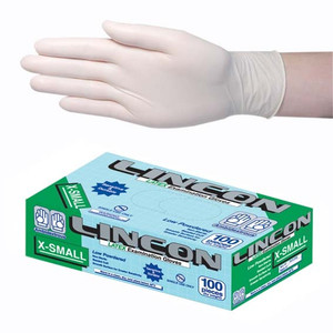 Lincon Latex Low Powder Gloves Extra Small Cream AS/NZ HACCP Grade 100/Box