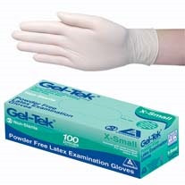 Geltek Latex Powder Free Gloves Extra Small Cream AS/NZ 100/Box x 10
