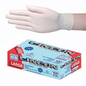 Lincon Latex Low Powder Gloves Large Cream AS/NZ HACCP Grade 100/Box