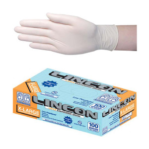 Lincon Latex Low Powder Gloves Extra Large Cream AS/NZ HACCP Grade 90 Box x10