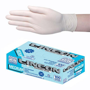 Lincon Latex Low Powder Gloves Medium Cream AS/NZ HACCP Grade 100/Box