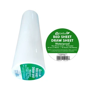 Liv Eco Draw Sheet or Bed Sheet 60cm x 100m 50 Roll