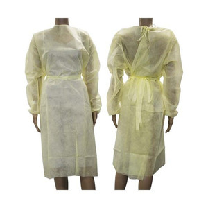 Livingstone Isolation Gown with Tie Long Sleeve AAMI Level 1 Water Resistant Yellow 10/Bag, 100/Carton