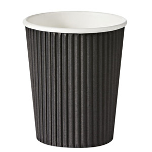 Livingstone Corrugated Paper Cup 355ml or 12oz Biodegradable Tripple Wall Black 25 Pack x20
