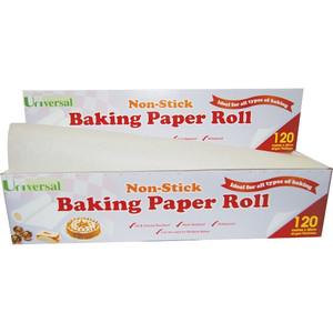 Universal Biodegradable Baking Paper 40cm x 120m 44GSM Non-Stick with Metal Cutter 1 Box