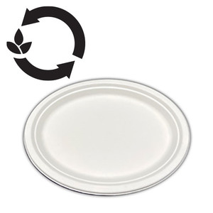 LivingstoneBiodegradable 100% Sugarcane Oval Plates 10.5 x 8 Inches Medium 125 Sleeve x4