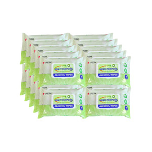 Lifecom Disinfectant Multi-Purpose 75% Alcohol Surface Wipes (Carton) - 24 x Pack of 50 (1200 Wipes)