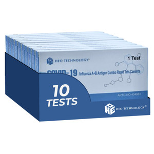 10 X HEO Technology 3 in 1 Covid-19/Influenza A & B Antigen Single Test Kit - 1 Test, Very High Sensitivity