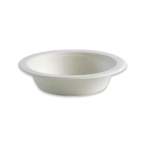 Liv Eco Bowl 470mL 16oz Compostable Sugarcane White 125 Sleeve x8