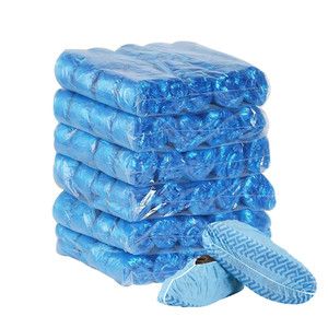 WELLpak Blue Non-Skid  Shoe Covers - PE  CPE Material - 1000 Pieces - 1 Carton (10 Boxes)