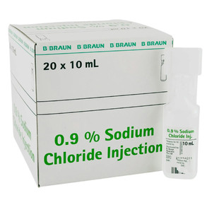 B Braun Sodium Chloride 0.9% for Inj 10ml Amp - BOX/20 - 100341188