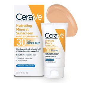 Cerave Tinted Sunscreen With SPF 30 | Hydrating Mineral Sunscreen With Zinc