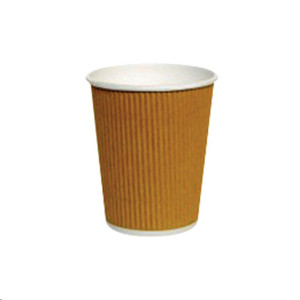 Livingstone Corrugated Paper Cup 237ml or 8oz Hot & Cold Biodegradable Double Wall Plain Brown, 25/Pack, 20 Packs/Carton, 500/Carton