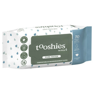 tooshies ECO Wipes Pure Water Baby Wipes 70 Pack