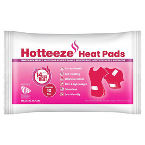 Hotteeze Heat Pads Pain Relief Patches for Period, Back and Shoulder pain 10 Pack