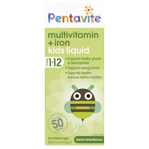 Pentavite Multivitamin + Iron Kids Liquid 200ML