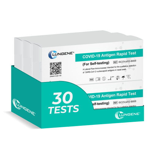 Clungene (Nasal) Covid-19 Rapid Antigen Test Kit - 30 Tests (6 Boxes) EXP JULY 2027