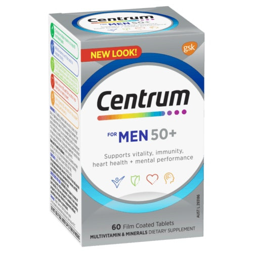 Centrum for Men 50+ Multivitamin 60 Tablets