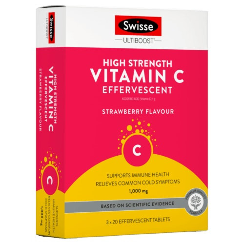 Swisse Ultiboost High Strength Vitamin C Effervescent 60 Tablets