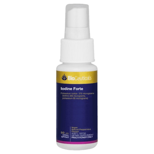BioCeuticals Iodine Forte 50mL Oral Liquid Spray Healthy Thyroid Function Vegan