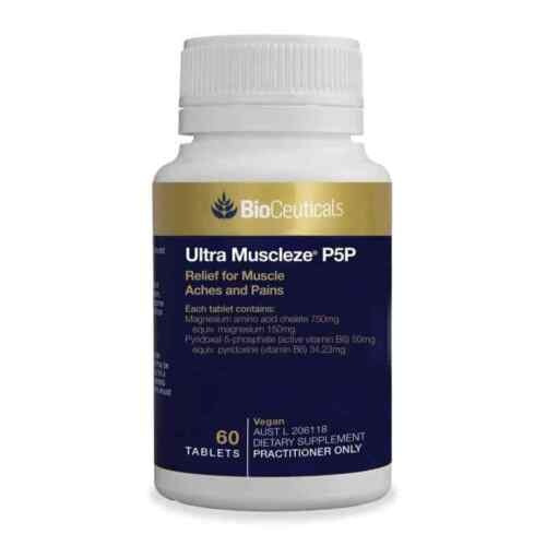 BioCeuticals Ultra Muscleze P5P 60 Tablets Magnesium 150mg + B6 Supplement PMT