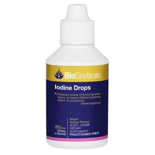 BioCeuticals Iodine Drops 50mL Oral Liquid Healthy Thyroid Gland Function Vegan
